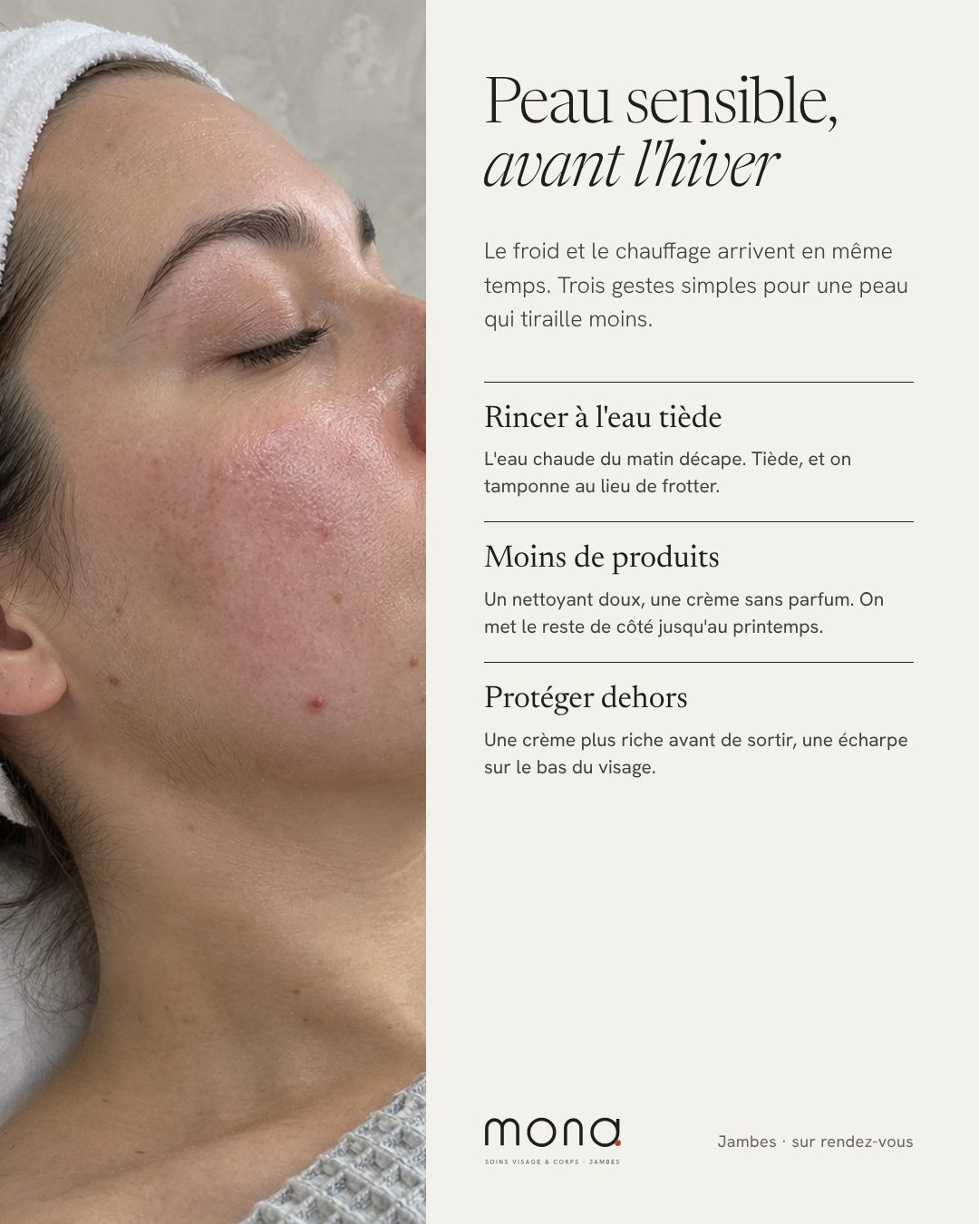 Publication Mona : Peau sensible, avant l’hiver